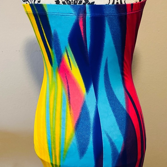 Spring Haze Junior's Multicolor Sheer Stretch Strapless Maxi Dress Extra-Small - Picture 4 of 6